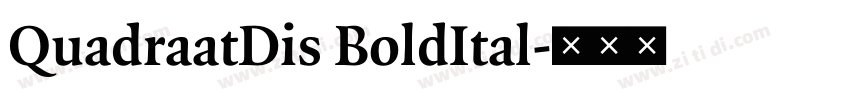 QuadraatDis BoldItal字体转换 QuadraatDis BoldItal字体转换